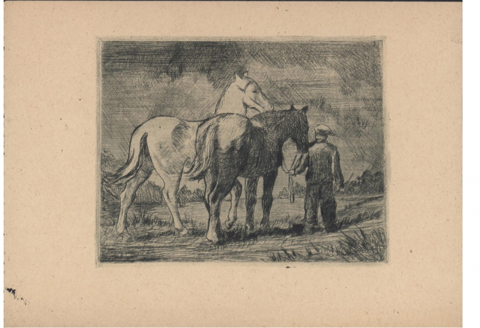 Bauer mit Pferden, Siegfried Koschnick *1920 Stolp  †1997