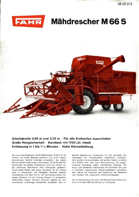 Mähdrescher M 66 S (Ausstellung und Archiv des Vereins FAHR-Schlepper-Freunde CC BY-NC-SA)