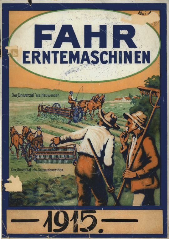 FAHR-Erntemaschinen-Prospekt (Ausstellung und Archiv des Vereins FAHR-Schlepper-Freunde CC BY-NC-SA)