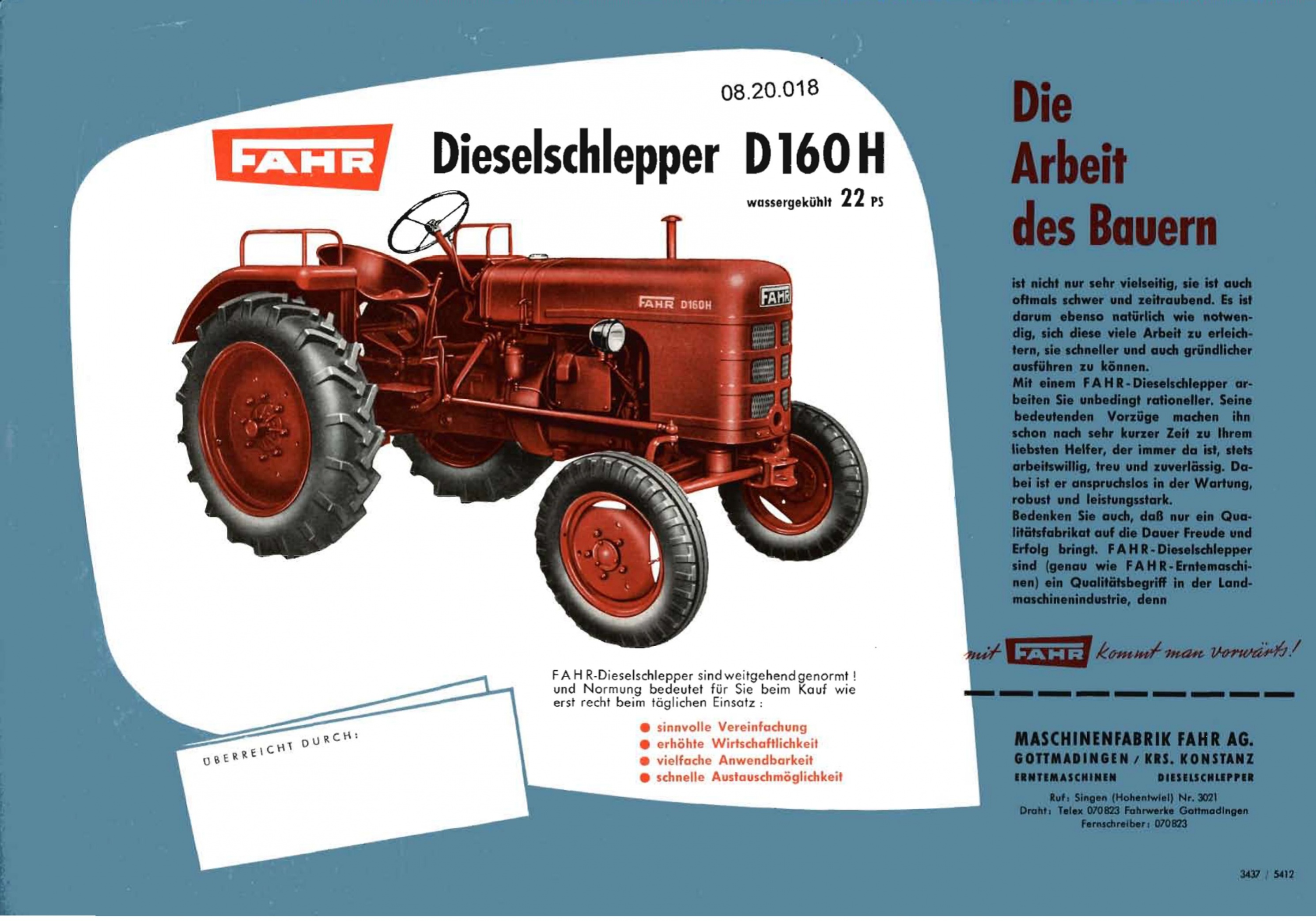 Dieselschlepper D 160 H (Ausstellung und Archiv des Vereins FAHR-Schlepper-Freunde CC BY-NC-SA)