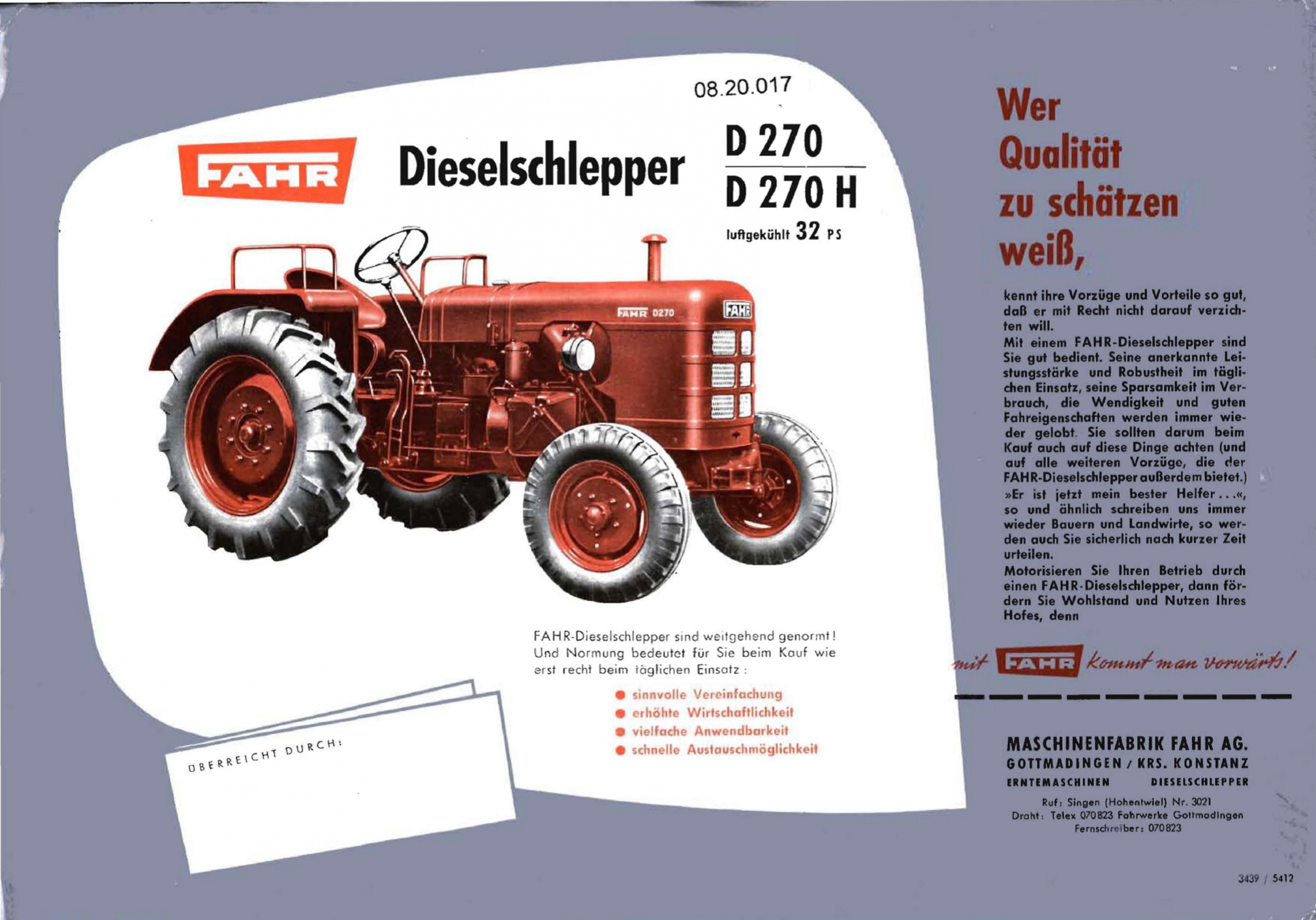 Dieselschlepper D 270 (Ausstellung und Archiv des Vereins FAHR-Schlepper-Freunde CC BY-NC-SA)