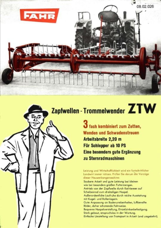 Zapfwellen-Trommelwender ZTW (Ausstellung und Archiv des Vereins FAHR-Schlepper-Freunde CC BY-NC-SA)