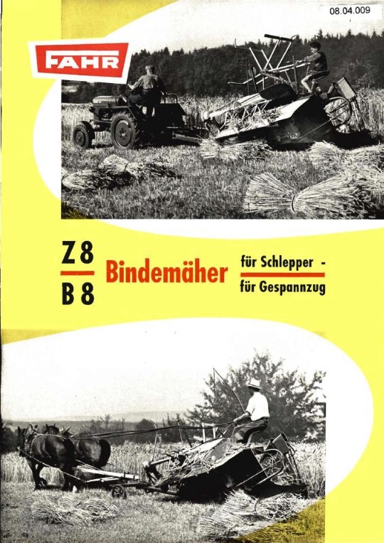 Bindemäher Z 8 für Schlepperzug (Ausstellung und Archiv des Vereins FAHR-Schlepper-Freunde CC BY-NC-SA)