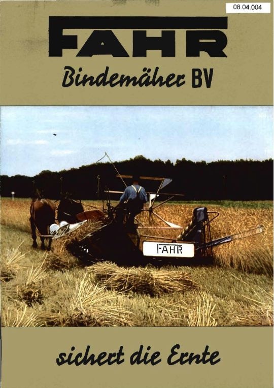 Bindemäher B V (Ausstellung und Archiv des Vereins FAHR-Schlepper-Freunde CC BY-NC-SA)