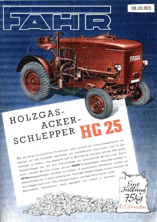 Holzgas-Ackerschlepper HG 25 (Ausstellung und Archiv des Vereins FAHR-Schlepper-Freunde CC BY-NC-SA)