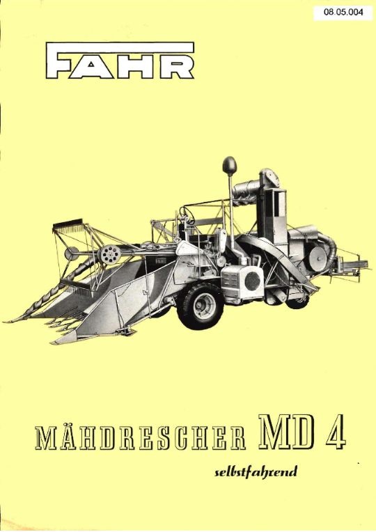Mähdrescher MD 4 (Ausstellung und Archiv des Vereins FAHR-Schlepper-Freunde CC BY-NC-SA)