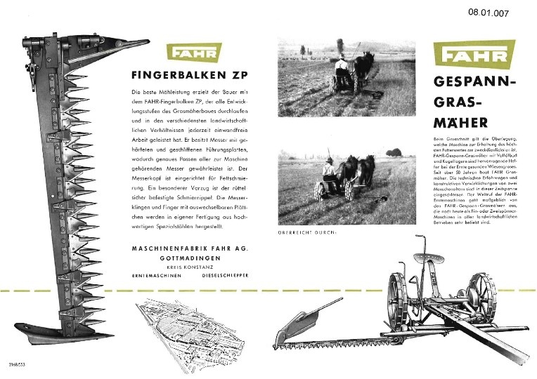 Gespann-Grasmäher FZP (Ausstellung und Archiv des Vereins FAHR-Schlepper-Freunde CC BY-NC-SA)