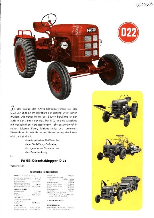 Dieselschlepper D 22 (Ausstellung und Archiv des Vereins FAHR-Schlepper-Freunde CC BY-NC-SA)