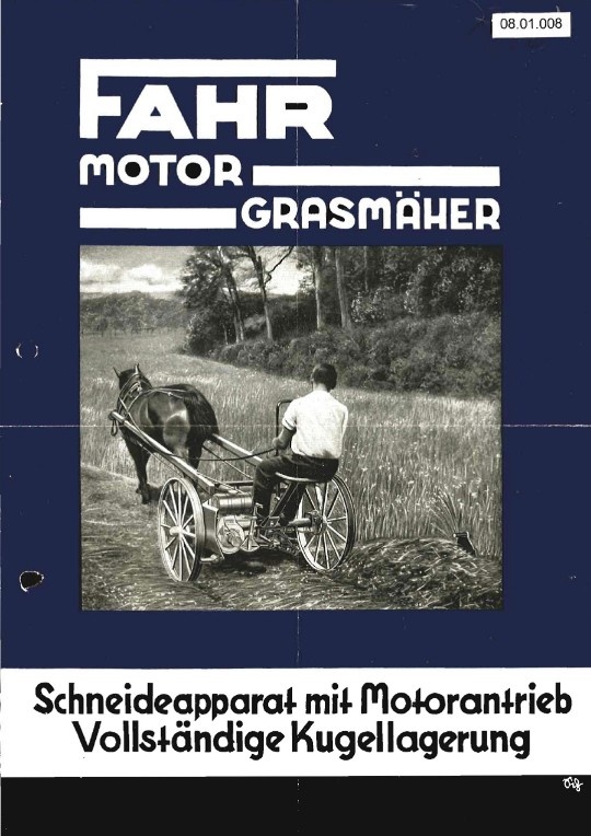 Motor-Grasmäher FM (Ausstellung und Archiv des Vereins FAHR-Schlepper-Freunde CC BY-NC-SA)