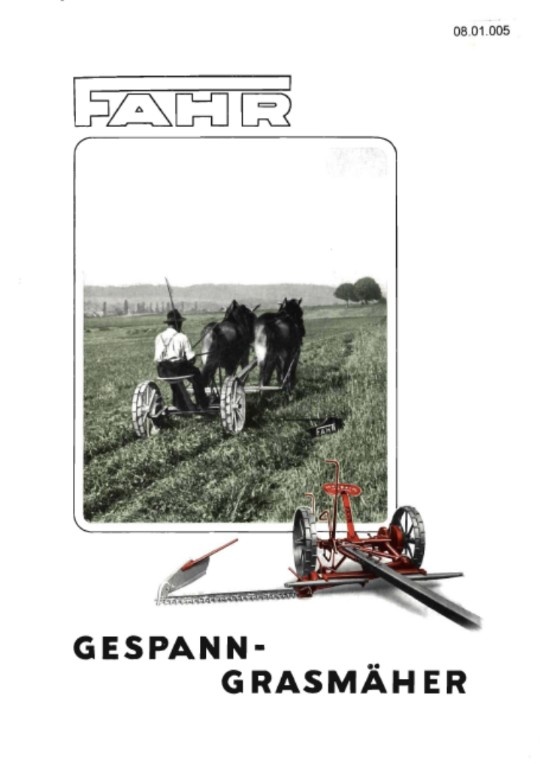 Gespann-Grasmäher FZP (Ausstellung und Archiv des Vereins FAHR-Schlepper-Freunde CC BY-NC-SA)