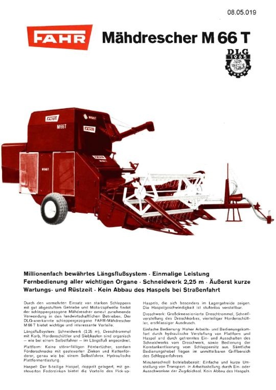 Mähdrescher M 66 T (Ausstellung und Archiv des Vereins FAHR-Schlepper-Freunde CC BY-NC-SA)
