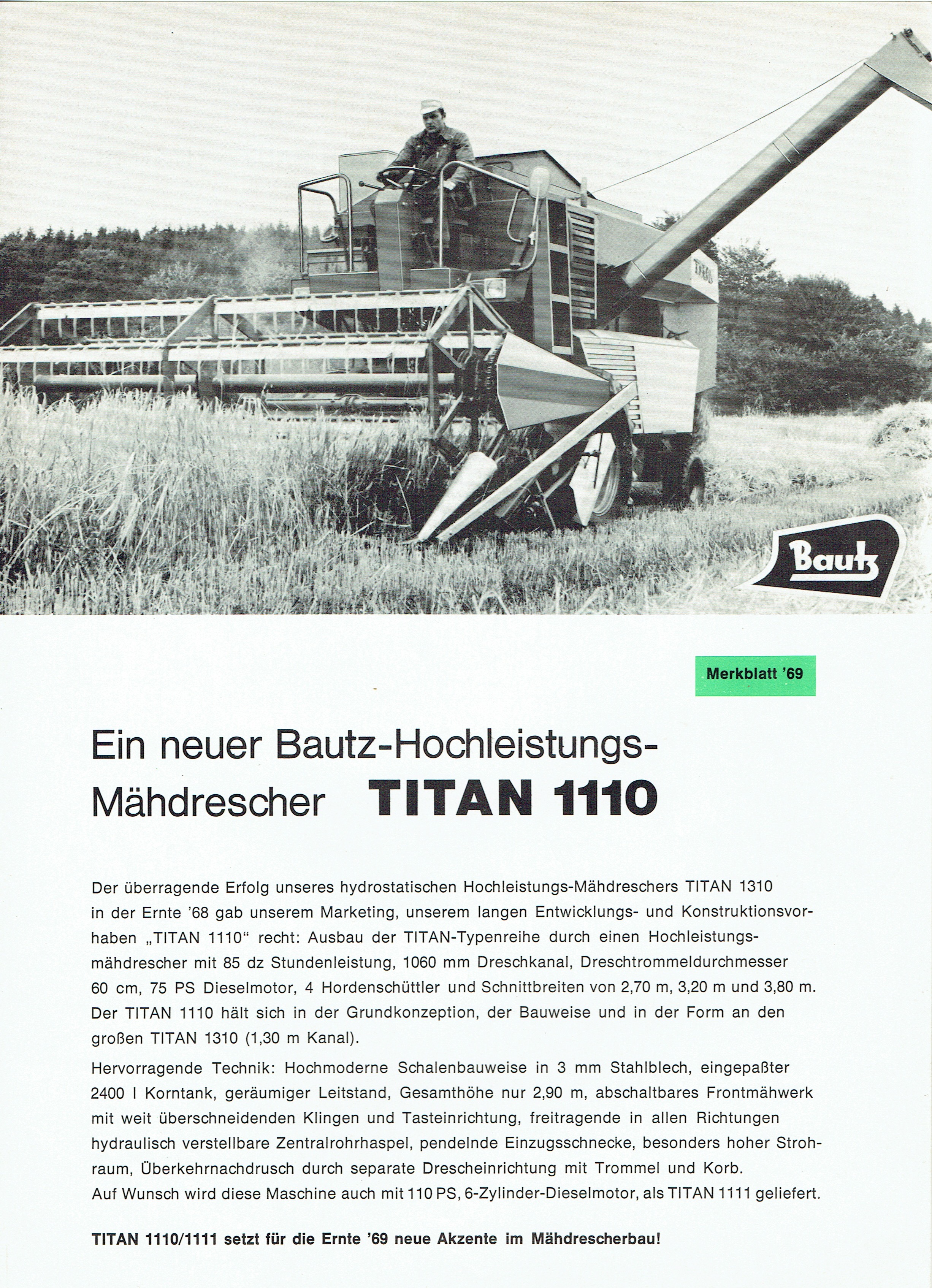 Bautz Titan1110/1111 (Mähdrescherarchiv Kühnstetter CC BY-NC-SA)