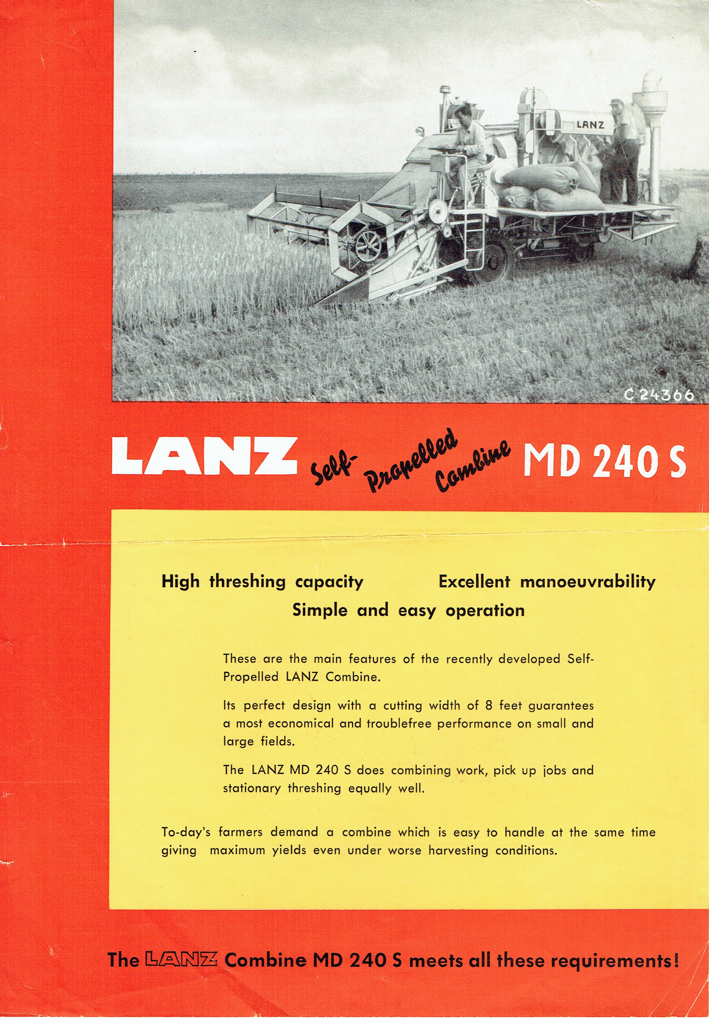 LANZ MD240S (Mähdrescherarchiv Kühnstetter CC BY-NC-SA)