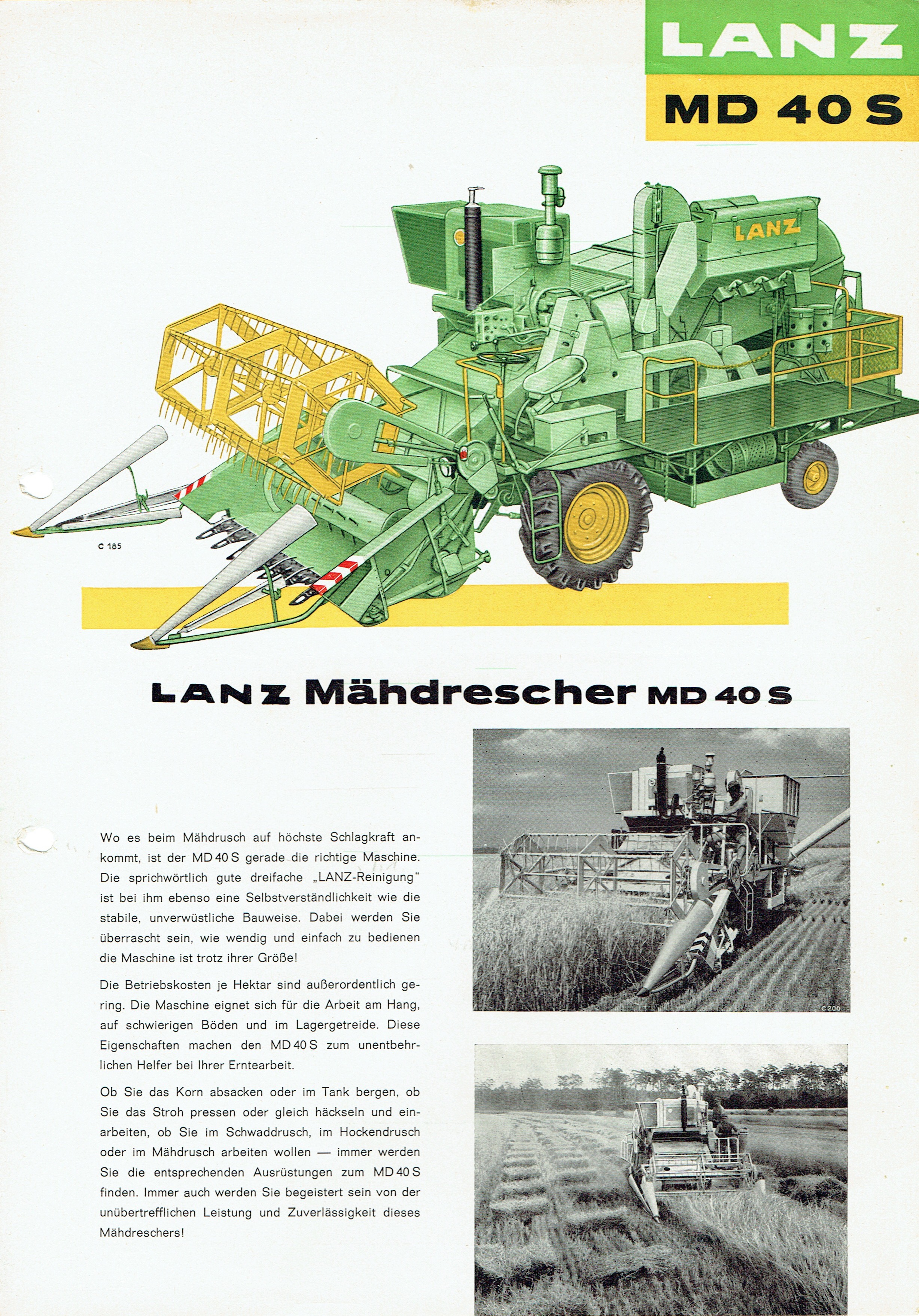 LANZ MD40S (Mähdrescherarchiv Kühnstetter CC BY-NC-SA)