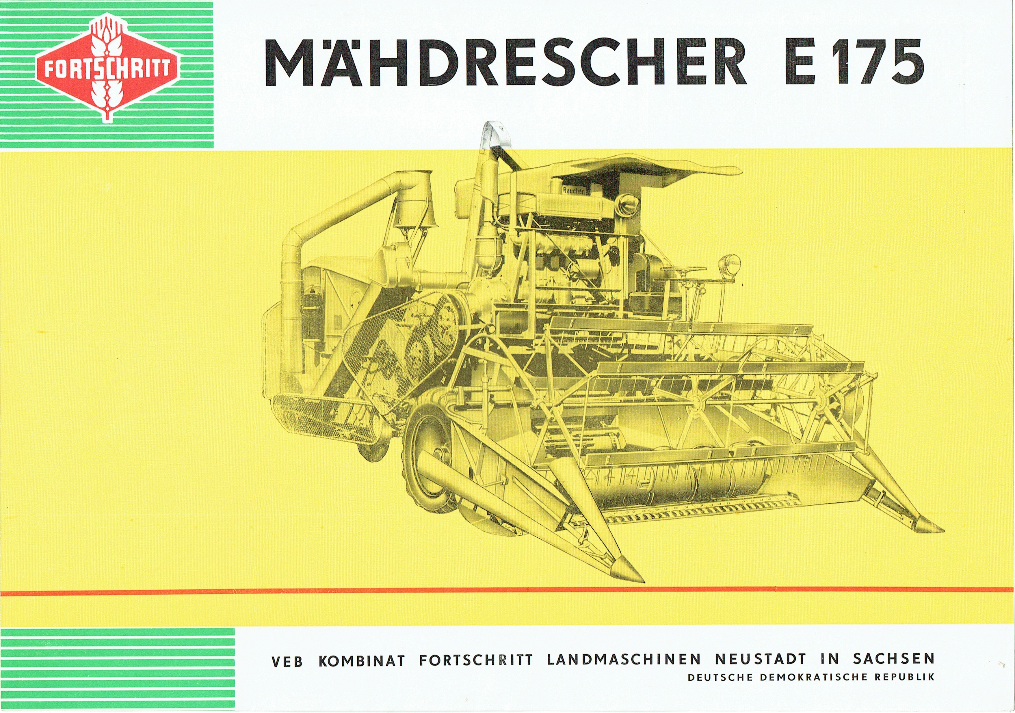VEB Fortschritt Erntebergungsmaschinen E175 (Mähdrescherarchiv Kühnstetter CC BY-NC-SA)