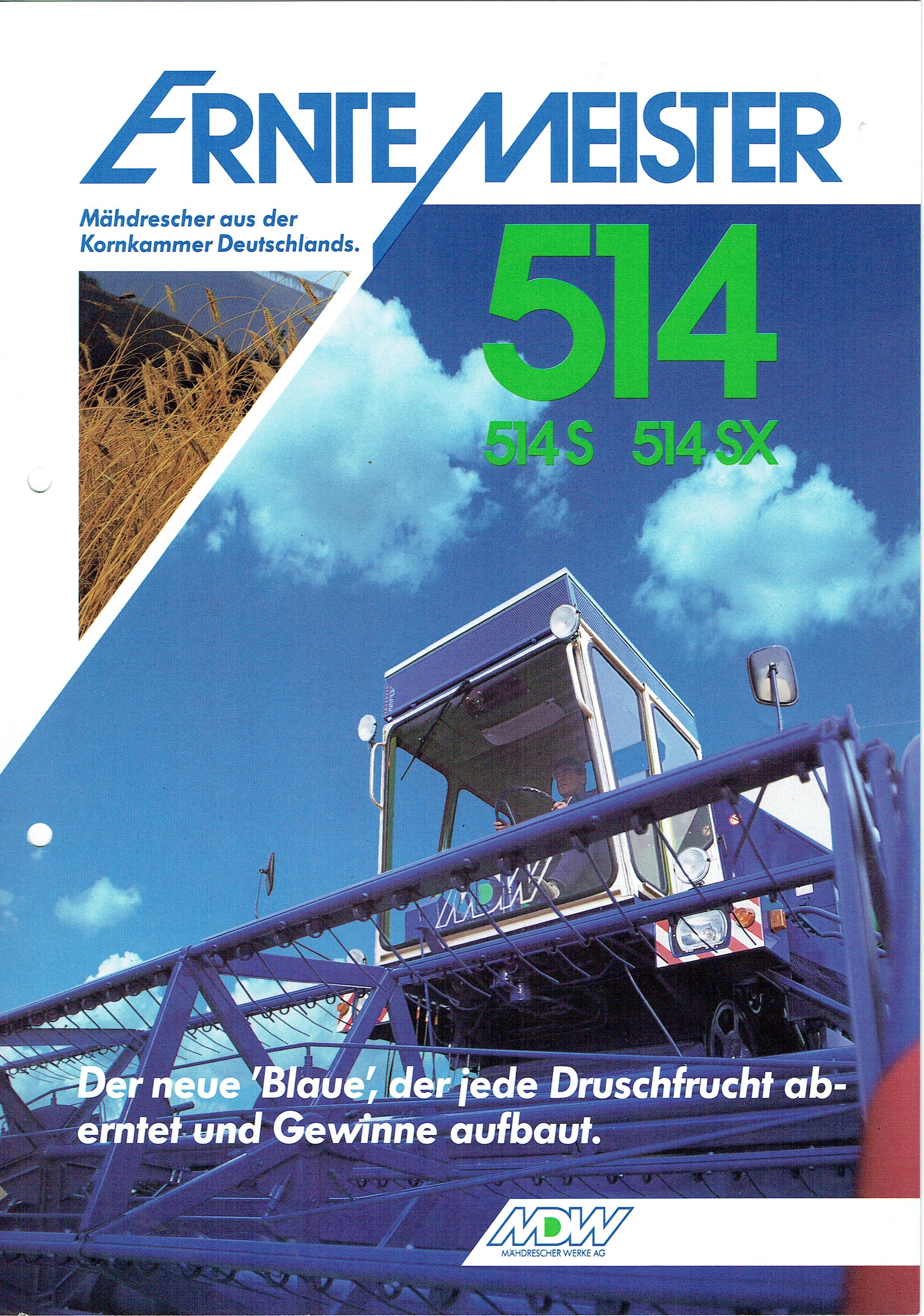 MDW Mähdrescher Werke AG Ernte Meister 514S / 514SX (Mähdrescherarchiv Kühnstetter CC BY-NC-SA)