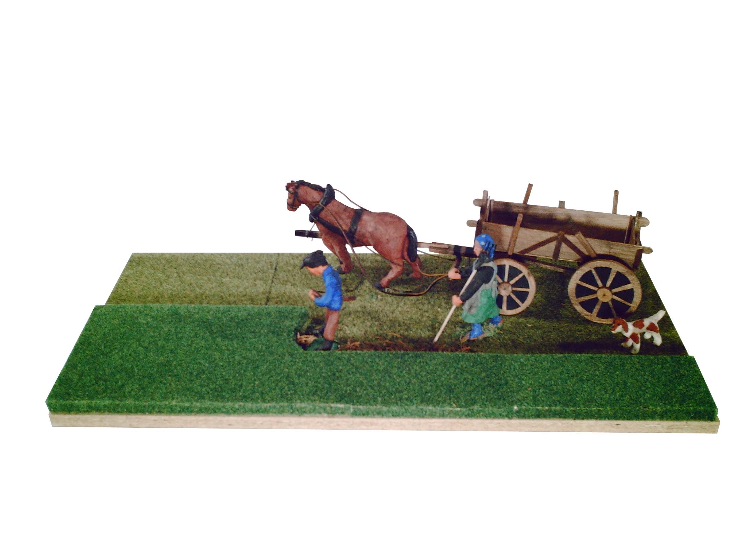 Modell / Bauer mit Pferd und Wagen (Deutsches Landwirtschaftsmuseum Schloss Blankenhain CC BY-NC-SA)