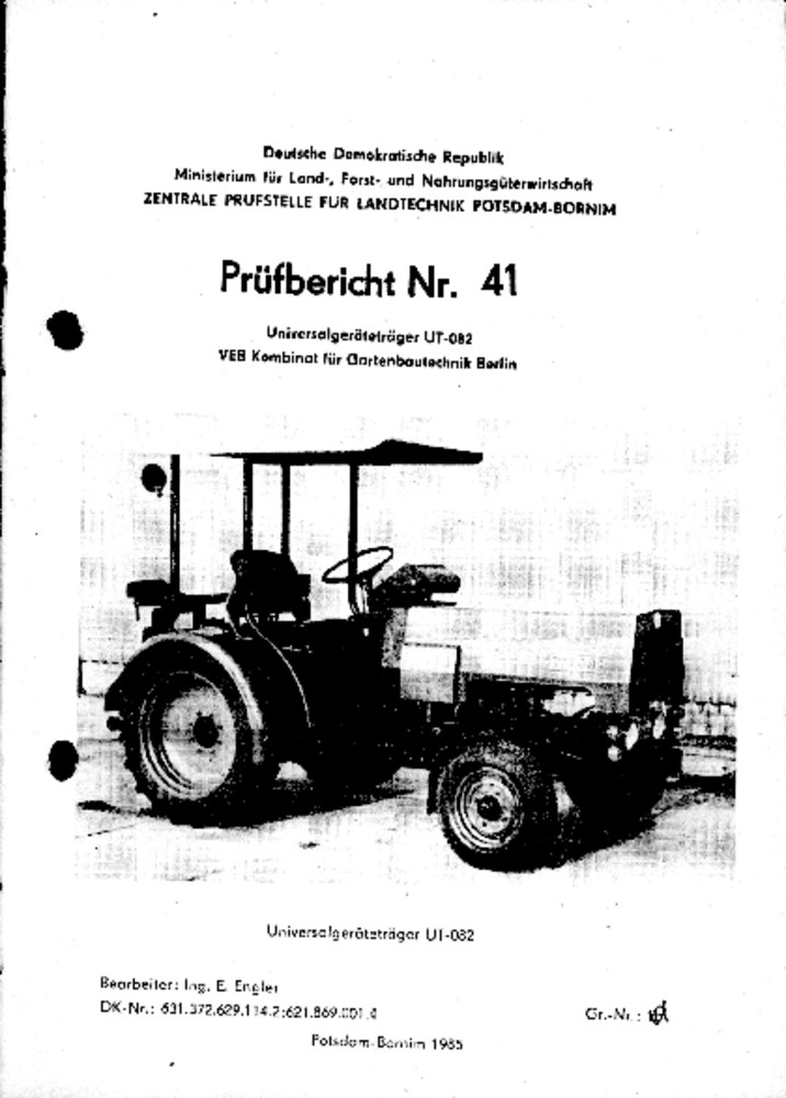 Universalgerateträger UT 082 (Deutsches Landwirtschaftsmuseum Hohenheim CC BY-NC-SA)