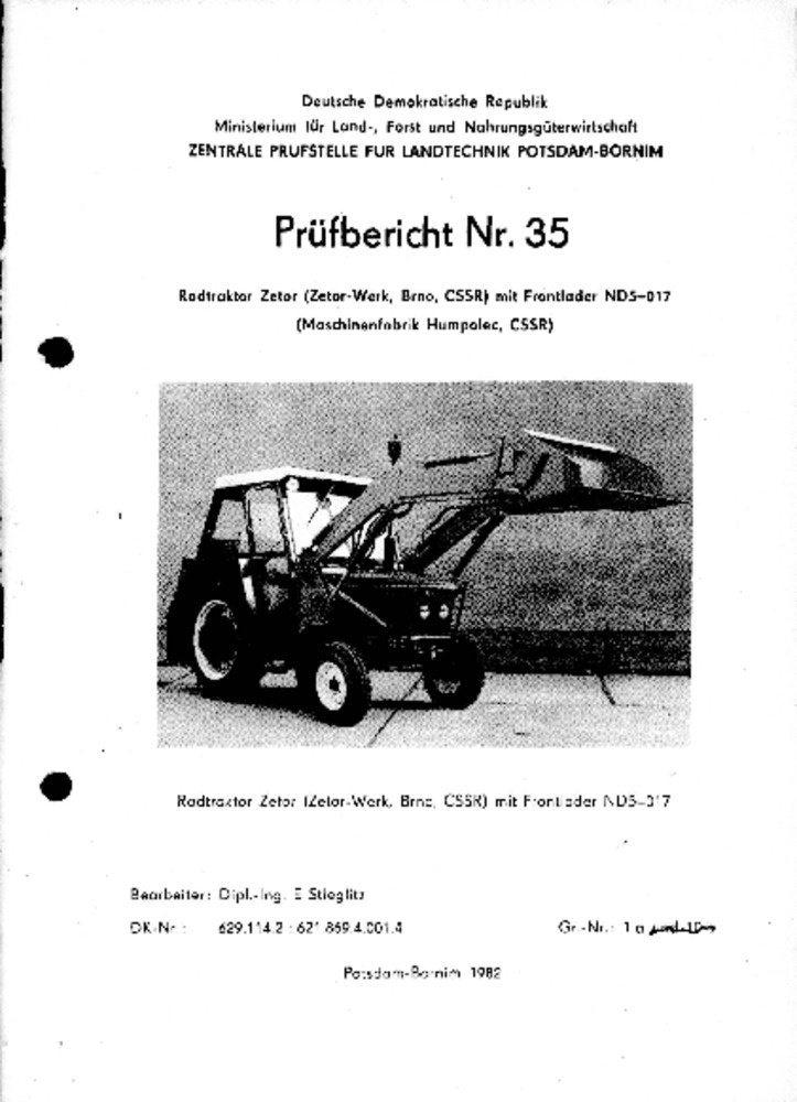 Radtraktor Zetor 5011 mit Frontlader ND 5 - 0 17 (Deutsches Landwirtschaftsmuseum Hohenheim CC BY-NC-SA)