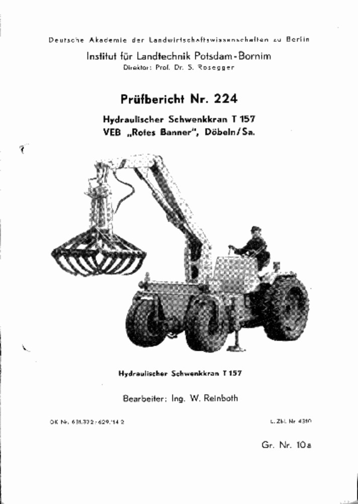 Hydraulischer Schwenkkran T 157 /1 (Deutsches Landwirtschaftsmuseum Hohenheim CC BY-NC-SA)