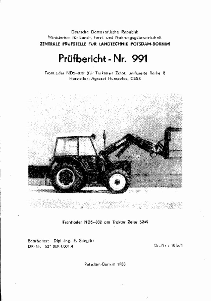Frontlader ND 5-032 (für Zetor-Traktoren) (Deutsches Landwirtschaftsmuseum Hohenheim CC BY-NC-SA)
