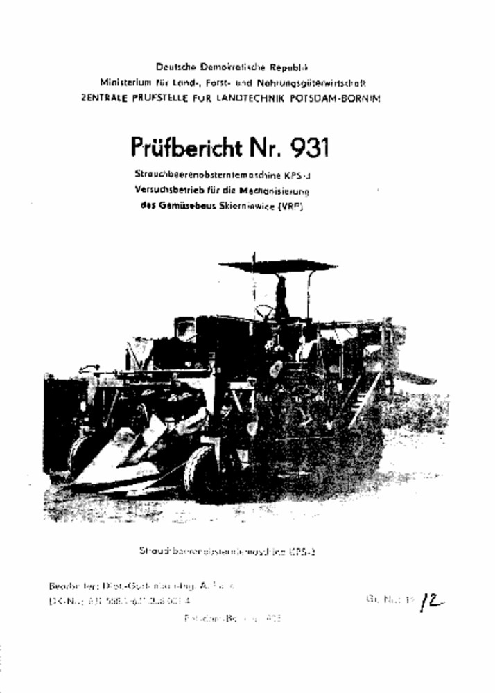 Strauchbeerenobsterntemaschine KPS-3 (Deutsches Landwirtschaftsmuseum Hohenheim CC BY-NC-SA)