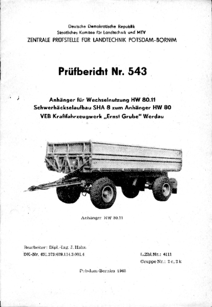 Anhänger HW 80.11 (Deutsches Landwirtschaftsmuseum Hohenheim CC BY-NC-SA)