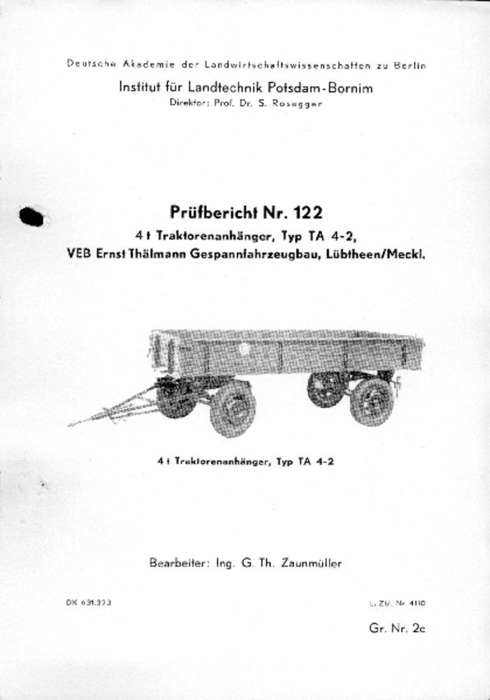 4 t- Traktorenanhänger, Typ TA 4-2 (Deutsches Landwirtschaftsmuseum Hohenheim CC BY-NC-SA)