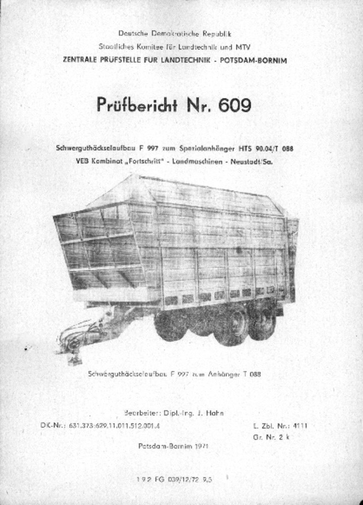 Schwerguthäckselaufbau F 997 zum HTS 90.04/T 088 (Deutsches Landwirtschaftsmuseum Hohenheim CC BY-NC-SA)