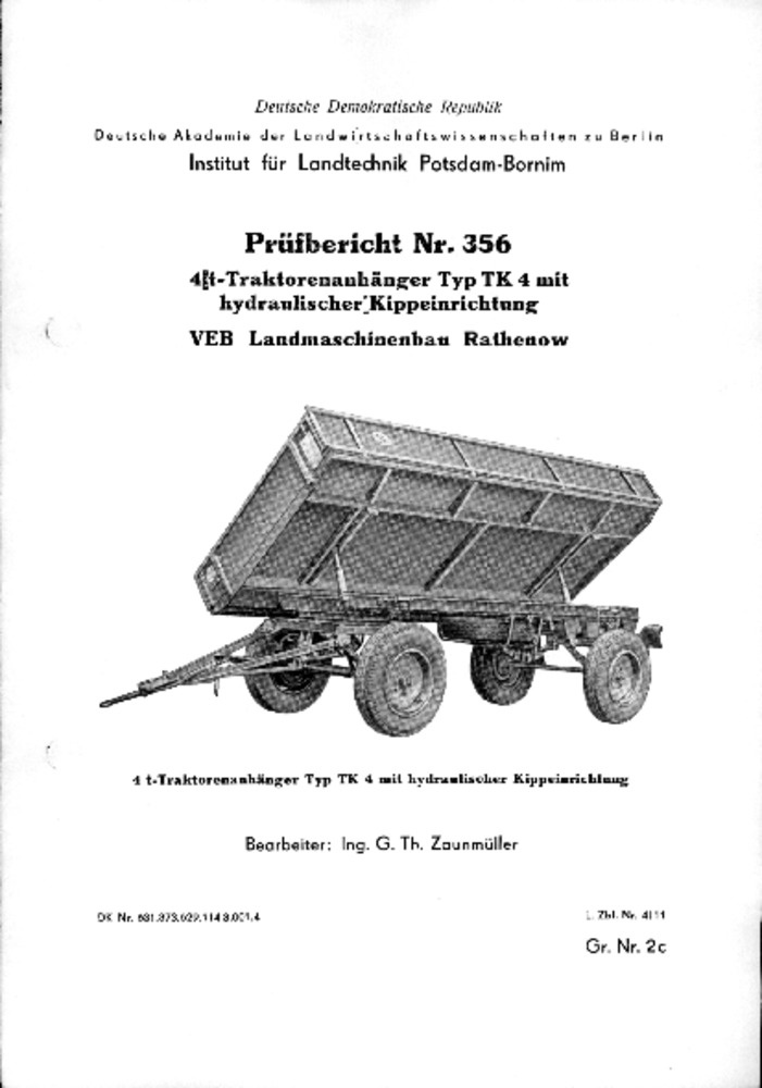 4 t-Traktorenanhänger TK 4 (Deutsches Landwirtschaftsmuseum Hohenheim CC BY-NC-SA)
