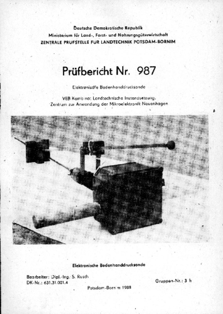 Elektronische Bodenhanddrucksonde (Deutsches Landwirtschaftsmuseum Hohenheim CC BY-NC-SA)