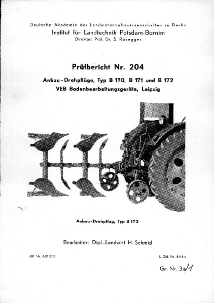 Anbau-Drehpflüge B 170, B 171 und B 172 (Deutsches Landwirtschaftsmuseum Hohenheim CC BY-NC-SA)