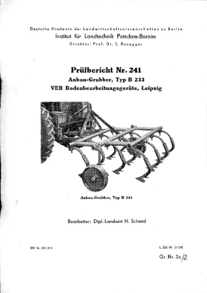 Anbaugrubber B 233 (Deutsches Landwirtschaftsmuseum Hohenheim CC BY-NC-SA)