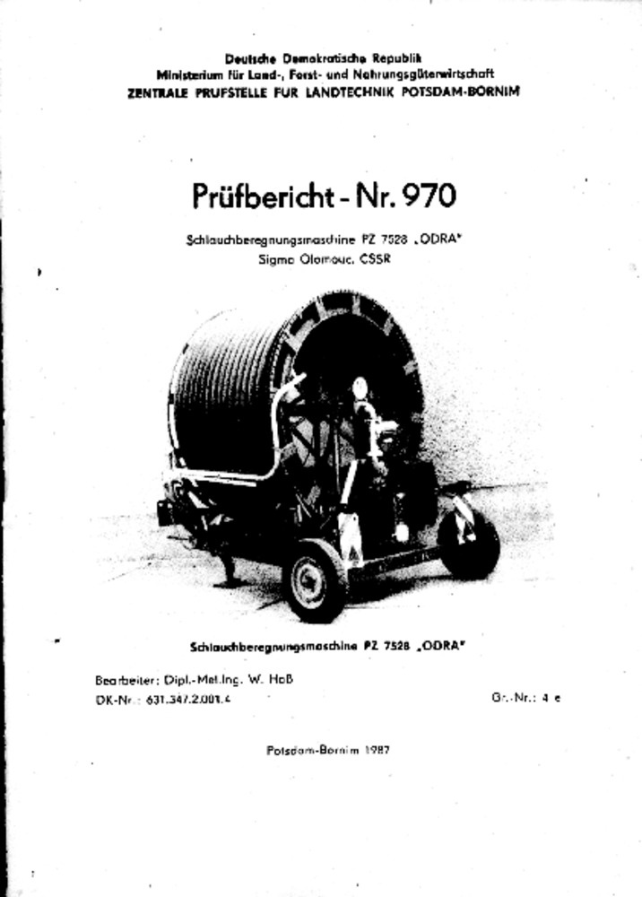 Schlaucbberegnungsmaschine PZ 7528 &quot; ODRA&quot; (Deutsches Landwirtschaftsmuseum Hohenheim CC BY-NC-SA)