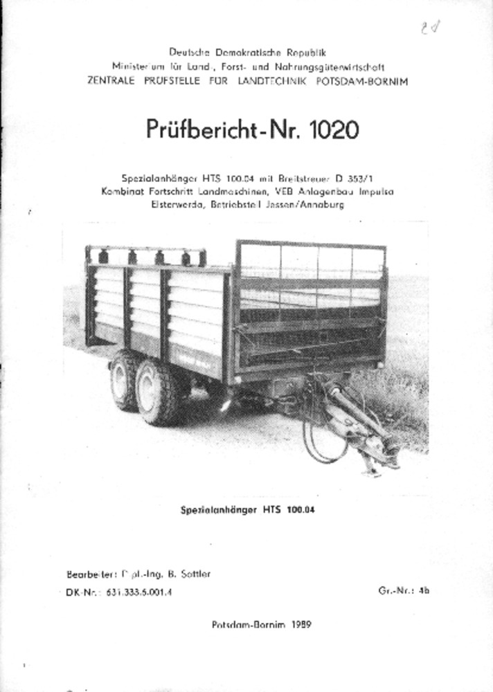 Spezialanhänger HTS 100.04 mit Breitstreuer D 353 (Deutsches Landwirtschaftsmuseum Hohenheim CC BY-NC-SA)