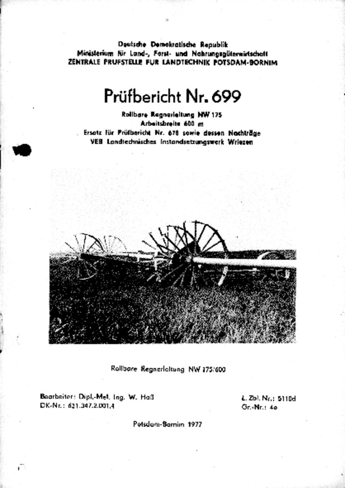 Rollbare Regnerleitung NW 175, AB 600 m (Deutsches Landwirtschaftsmuseum Hohenheim CC BY-NC-SA)