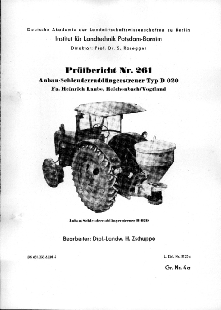Anbau-Schleuderraddüngerstreuer D 020 (Deutsches Landwirtschaftsmuseum Hohenheim CC BY-NC-SA)