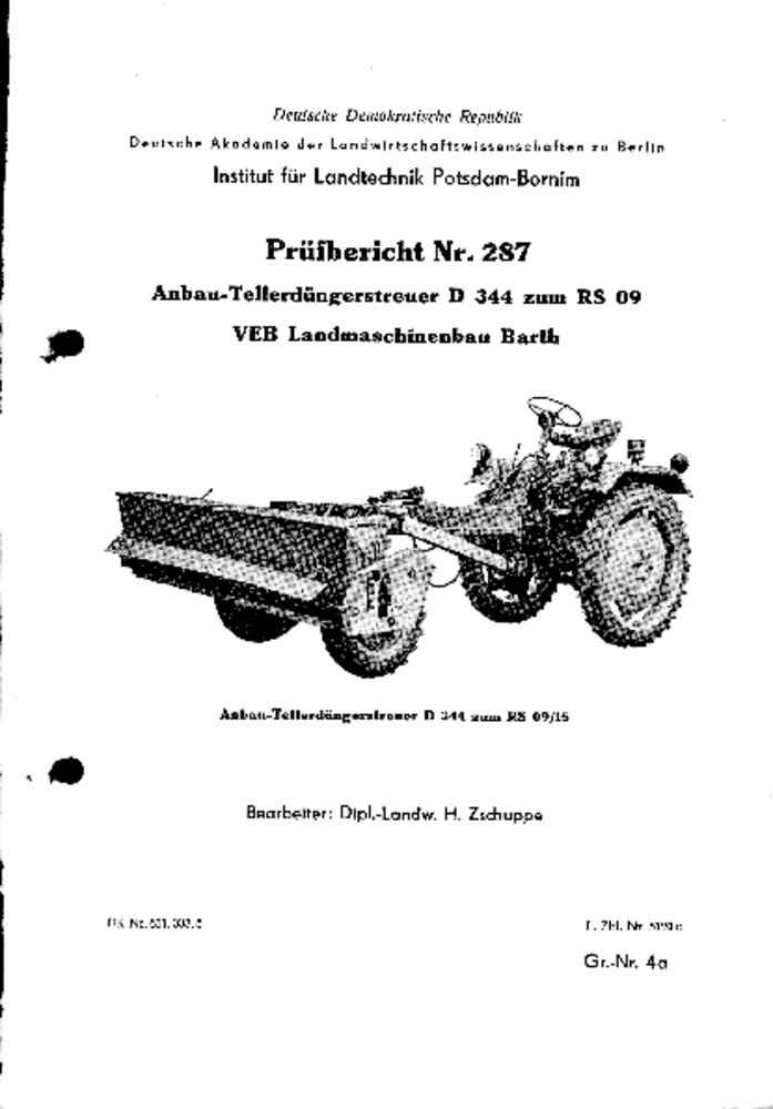 Anbau - Tellerdüngerstreuer D 3 44 zum RS 09/15 (Deutsches Landwirtschaftsmuseum Hohenheim CC BY-NC-SA)