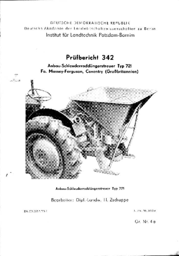 Anbau-Schleuderraddüngerstreuer Typ 721 (Deutsches Landwirtschaftsmuseum Hohenheim CC BY-NC-SA)