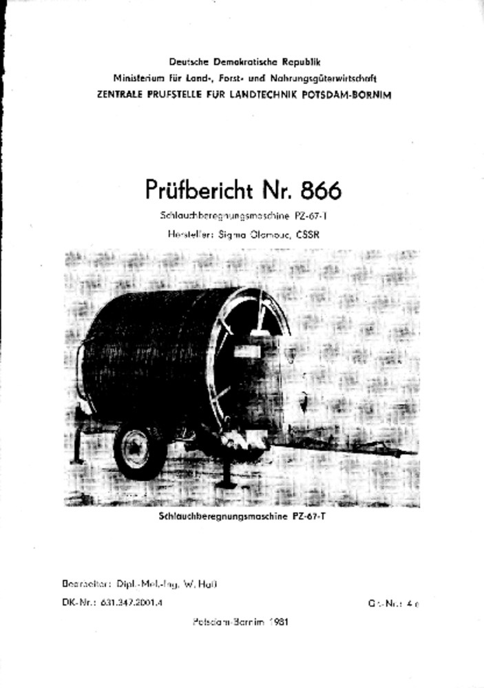 Schlauchberegnungsmaschine PZ 67 - T (Deutsches Landwirtschaftsmuseum Hohenheim CC BY-NC-SA)