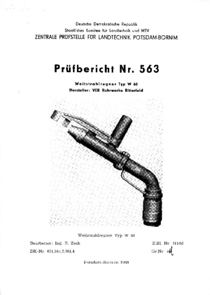 Weitstrahlregner W 68 (Deutsches Landwirtschaftsmuseum Hohenheim CC BY-NC-SA)