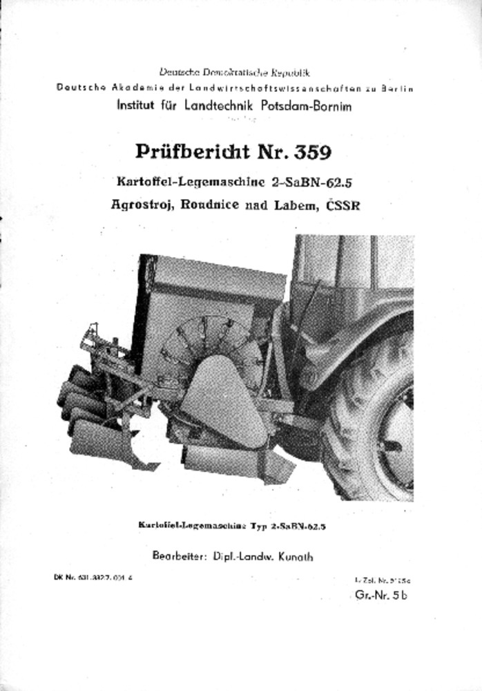 Kartoffellegemaschine 2-Sa BN-62 ,5 (Deutsches Landwirtschaftsmuseum Hohenheim CC BY-NC-SA)