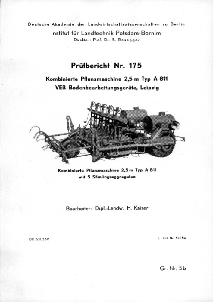 Kombinierte Pflanzmaschine A 811 (Deutsches Landwirtschaftsmuseum Hohenheim CC BY-NC-SA)