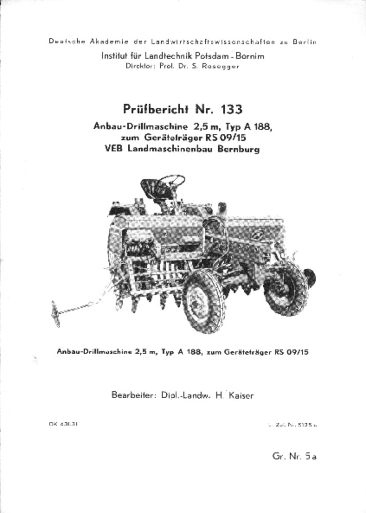 Anbau-Drillmaschine A 188 zum Geratetrager RS 09 (Deutsches Landwirtschaftsmuseum Hohenheim CC BY-NC-SA)