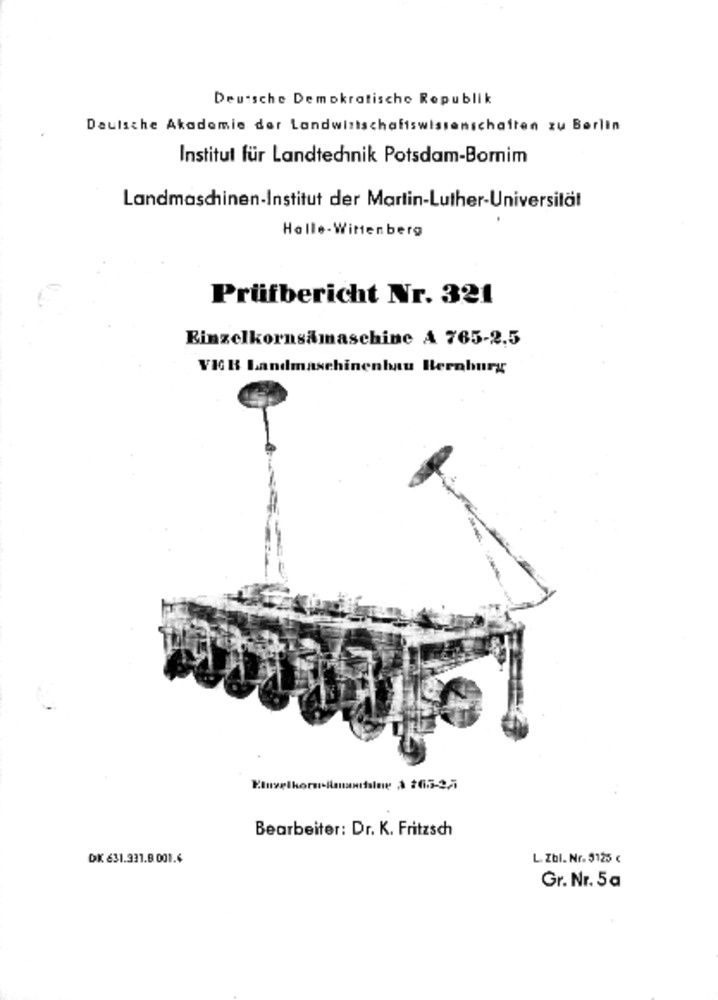 Einzelkornsämaschine A 765-2,5 (Deutsches Landwirtschaftsmuseum Hohenheim CC BY-NC-SA)