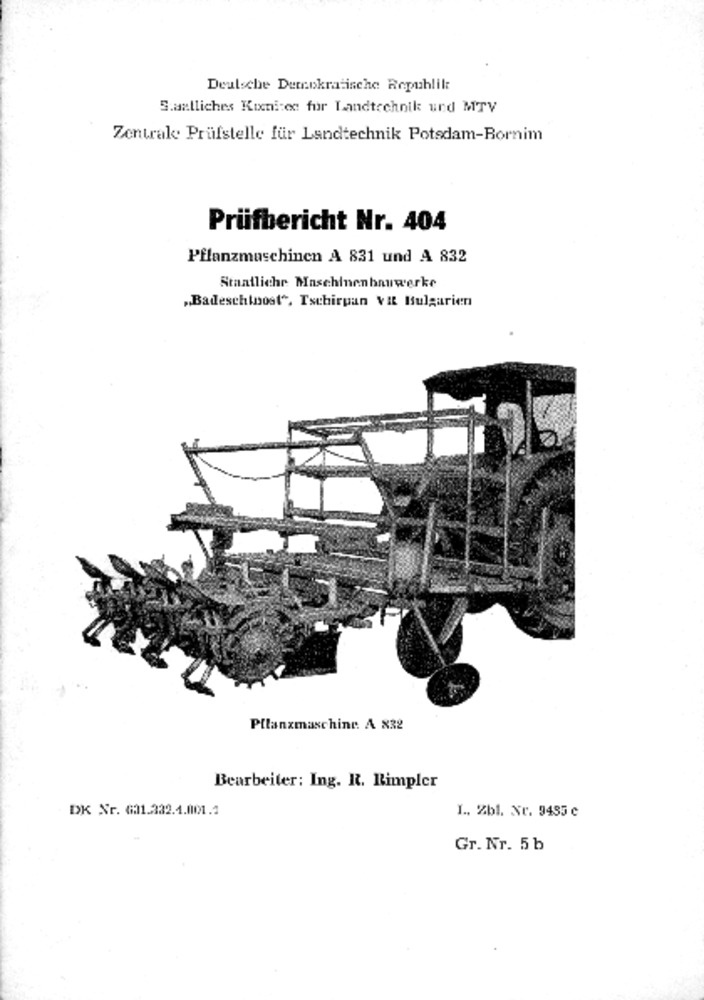 Pflanzmaschinen A 831 und A 832 (Deutsches Landwirtschaftsmuseum Hohenheim CC BY-NC-SA)