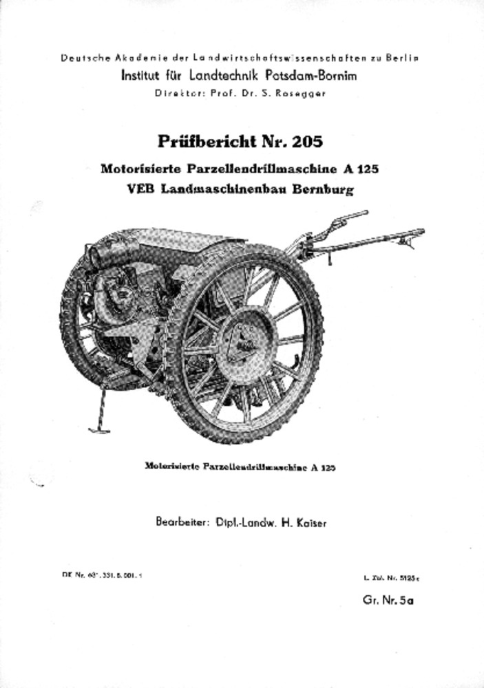 Motorisierte Parzellendrillmaschine A 125 (Deutsches Landwirtschaftsmuseum Hohenheim CC BY-NC-SA)