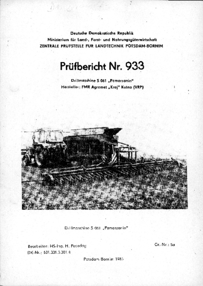 Drillmaschine S 061 &quot;Pomorzanin&quot; (Deutsches Landwirtschaftsmuseum Hohenheim CC BY-NC-SA)