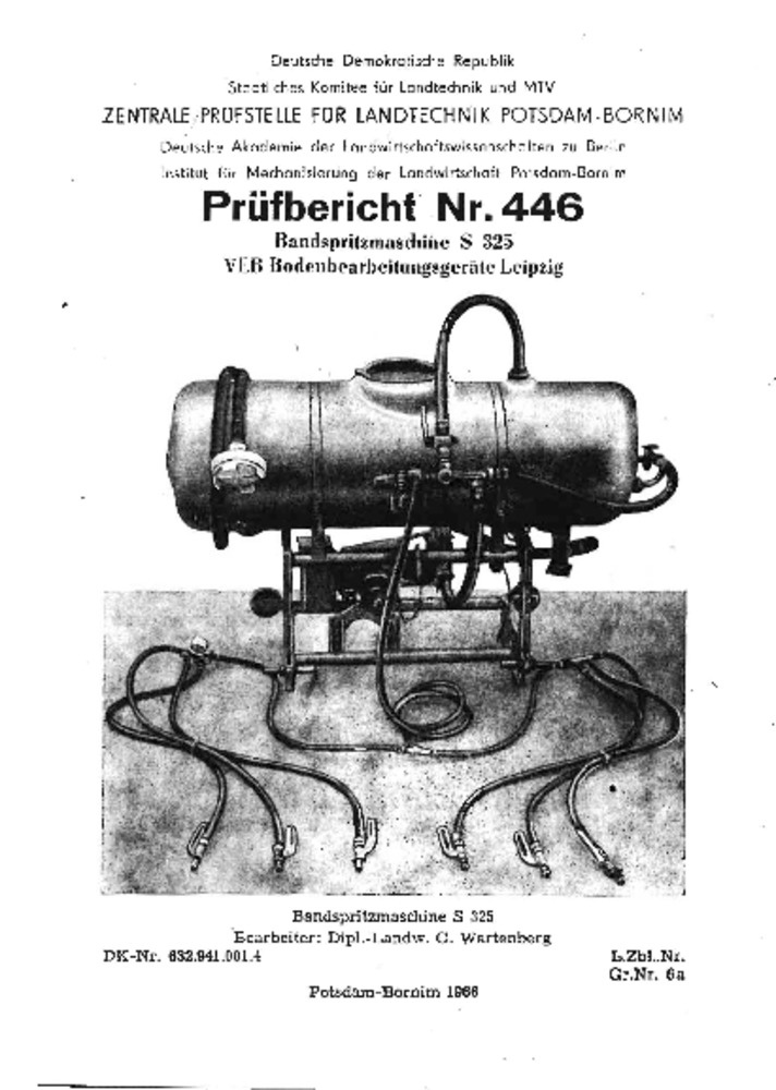 Bandspritzmaschine S 325 (Deutsches Landwirtschaftsmuseum Hohenheim CC BY-NC-SA)