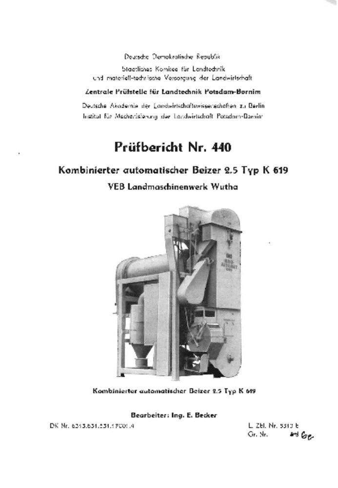 Kombinierter automatischer Beizer K 619 (Deutsches Landwirtschaftsmuseum Hohenheim CC BY-NC-SA)